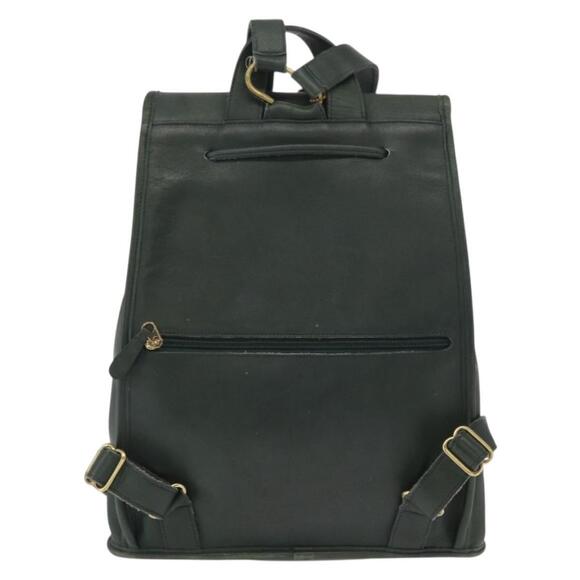 Coach Backpack Leather Green Gold Auth 160288 main image 16